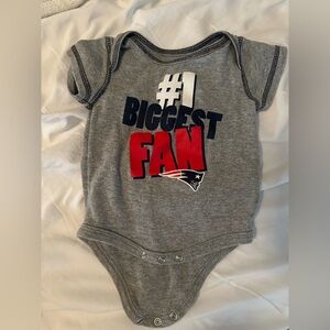 NFL Patriots Gray #1 Biggest Fan Onesie